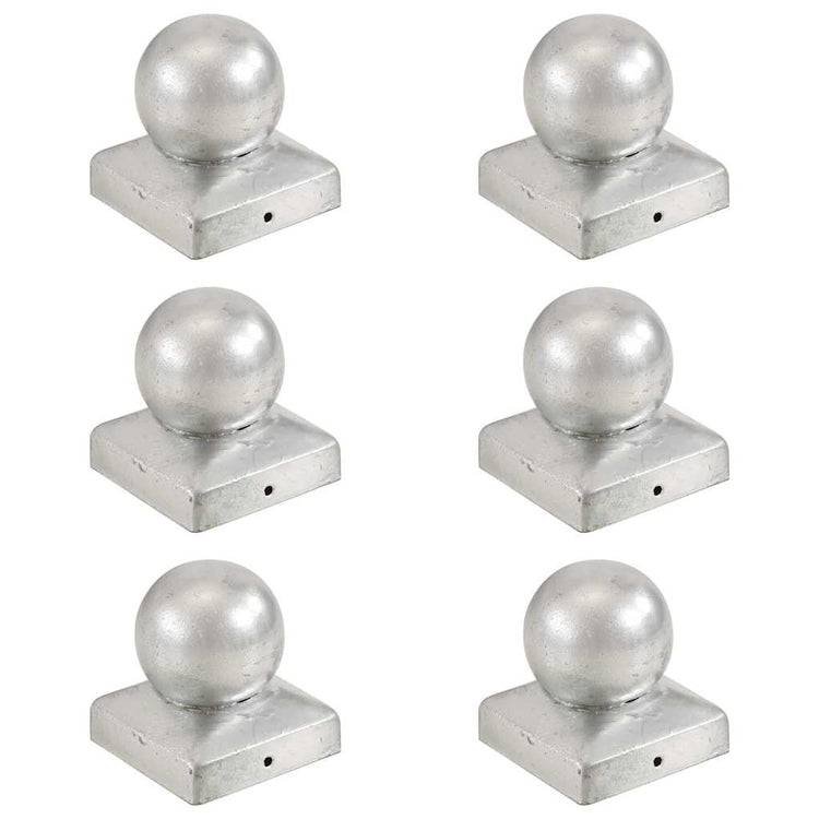 Vidaxl -Pfahlhauben 6 St Bol 71 x 71 mm verzinktes Metall
