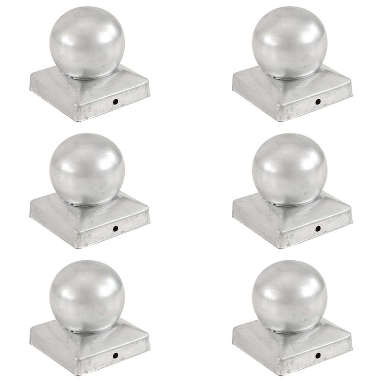 Vidaxl -Pfahlhauben 6 St Bol 91 x 91 mm verzinktes Metall