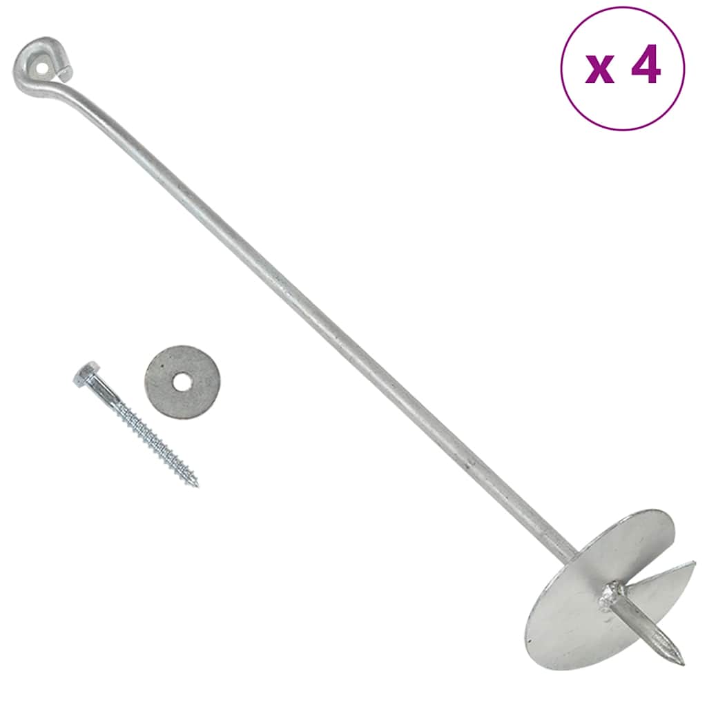 Vidaxl gemahlene Anker 4 ST 10x60 cm verzinktes Metall