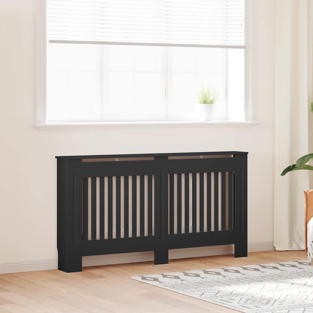 VIDAXL -Radiatorkonstruktion 152x19x81.5 cm MDF Schwarz