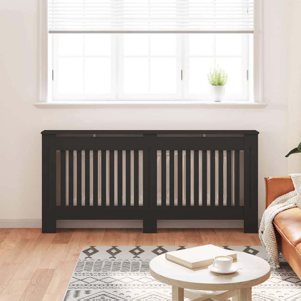 VIDAXL -Radiatorkonstruktion 172x19x81.5 cm MDF Schwarz