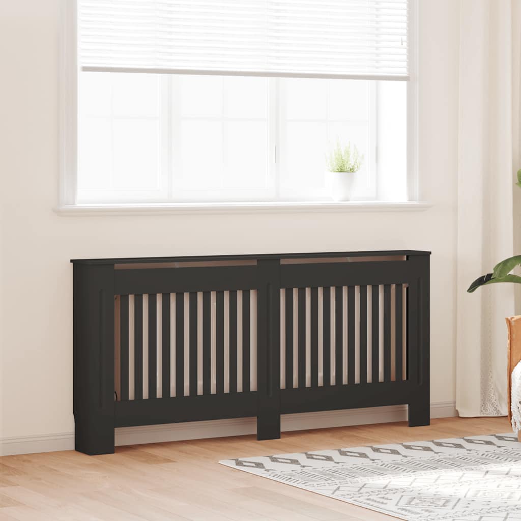 VIDAXL -Radiatorkonstruktion 172x19x81.5 cm MDF Schwarz