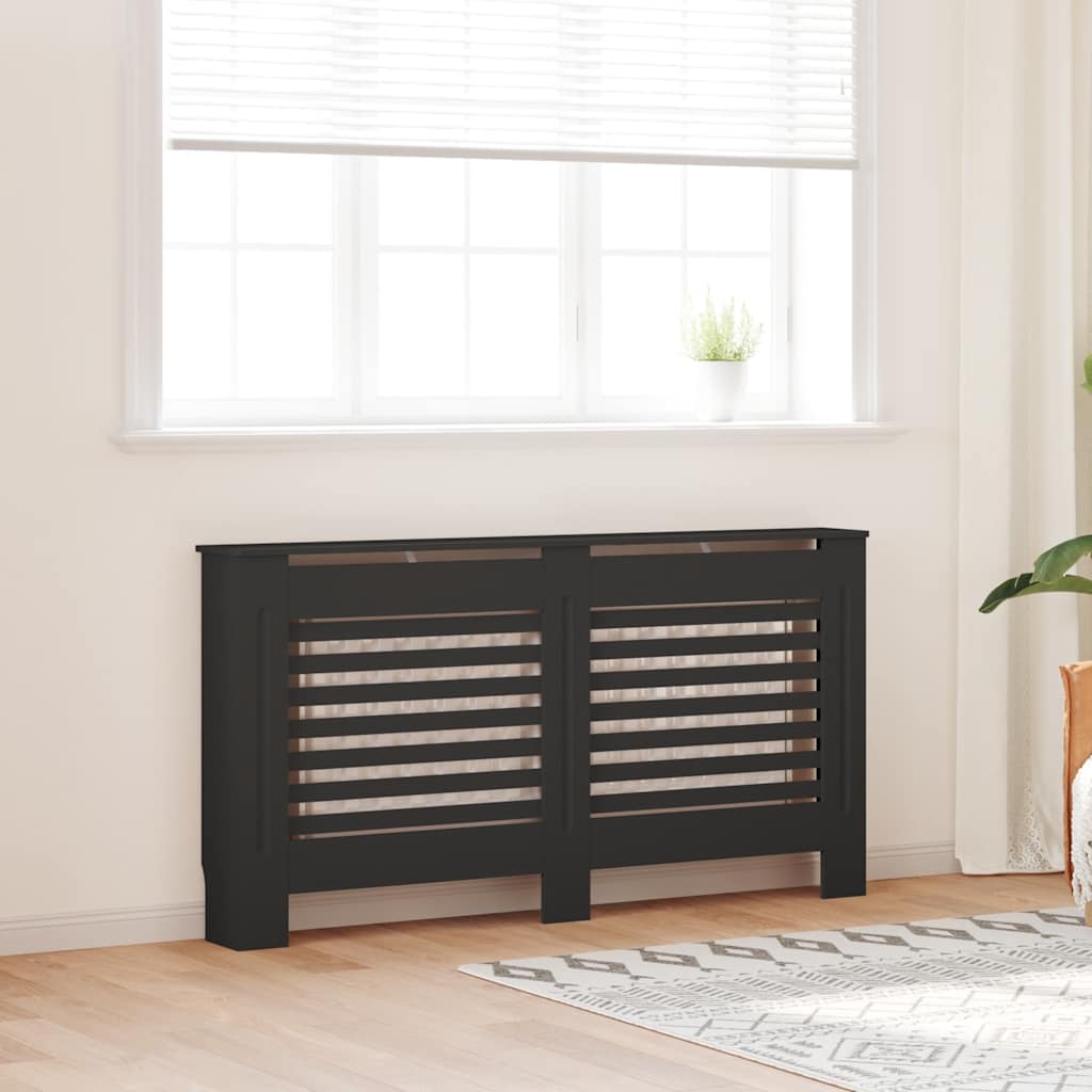 VIDAXL -Radiatorkonstruktion 152x19x81.5 cm MDF Schwarz