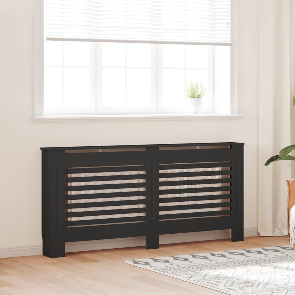 VIDAXL -Radiatorkonstruktion 172x19x81.5 cm MDF Schwarz