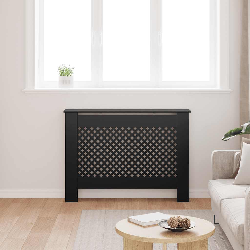VIDAXL -Radiatorkonstruktion 112x19x81.5 cm MDF Schwarz