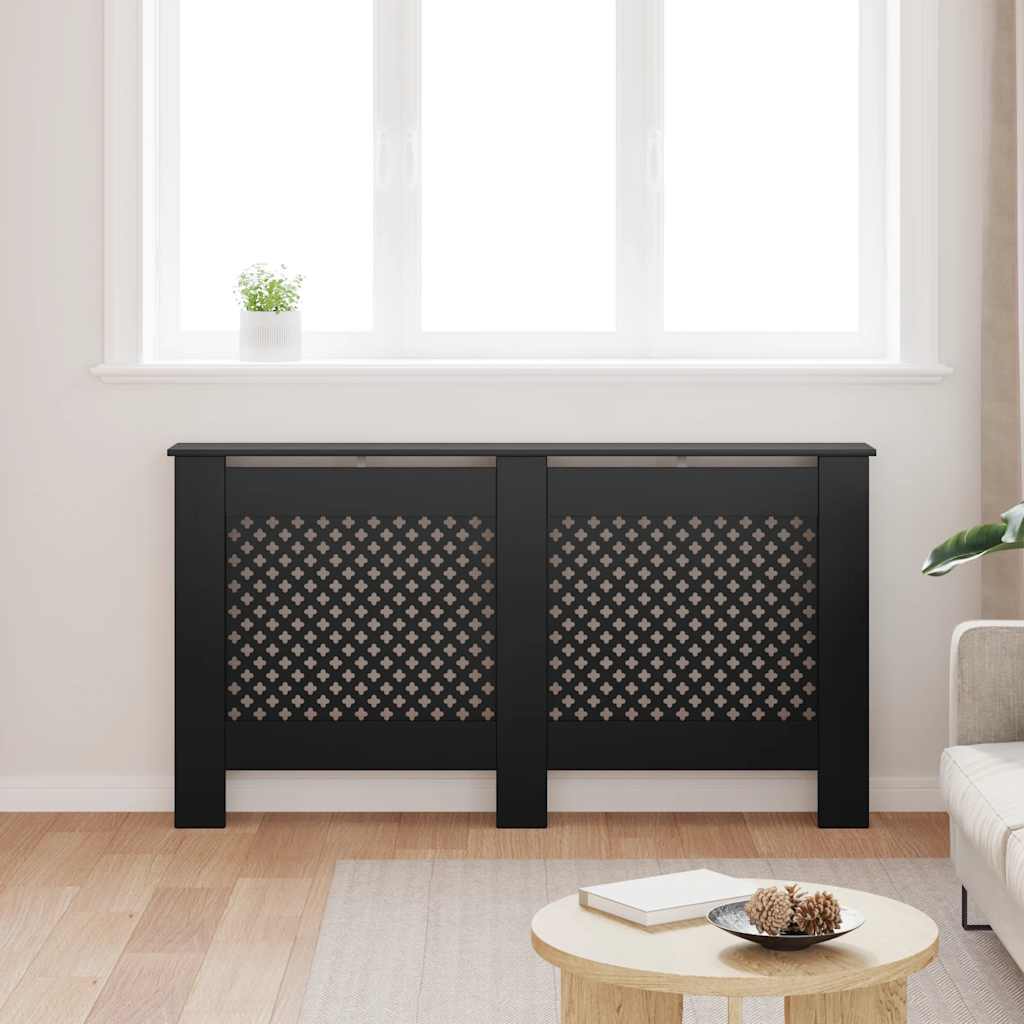 VIDAXL -Radiatorkonstruktion 152x19x81.5 cm MDF Schwarz