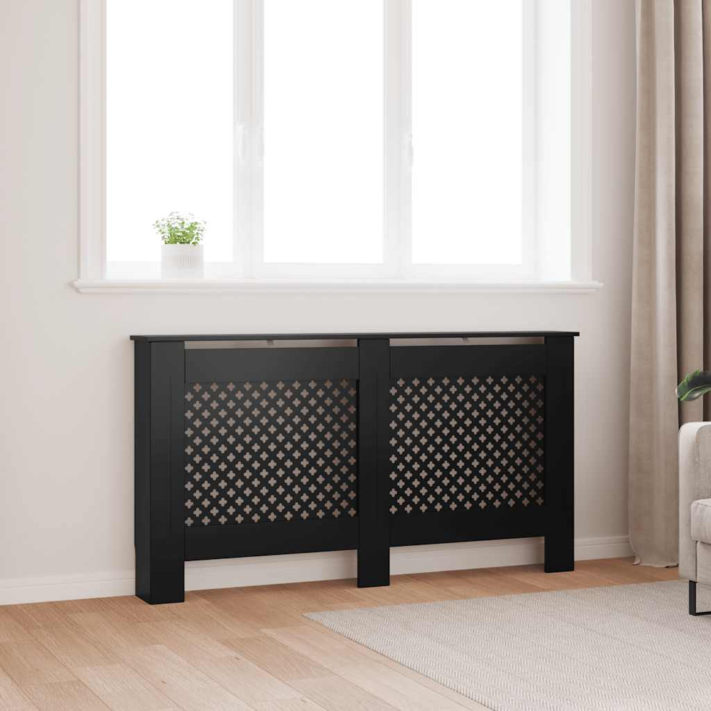 VIDAXL -Radiatorkonstruktion 152x19x81.5 cm MDF Schwarz