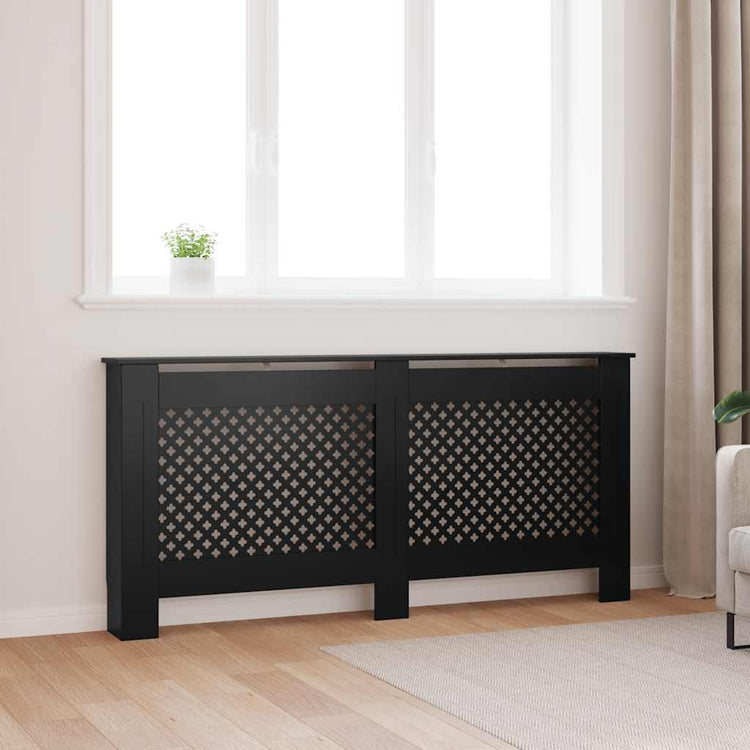 VIDAXL -Radiatorkonstruktion 172x19x81.5 cm MDF Schwarz