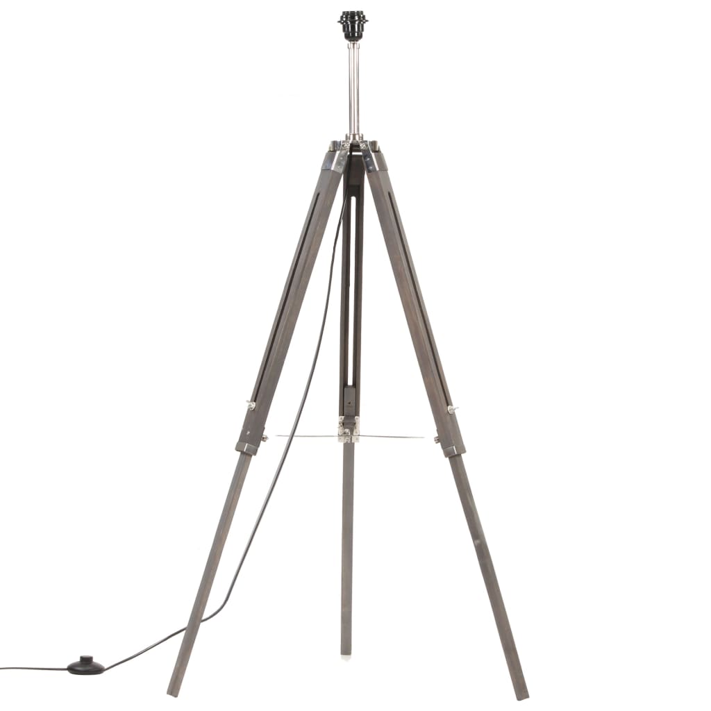 Vidaxl Stehlampe Driepoot 141 cm Festes Teaksgrau und Weiß