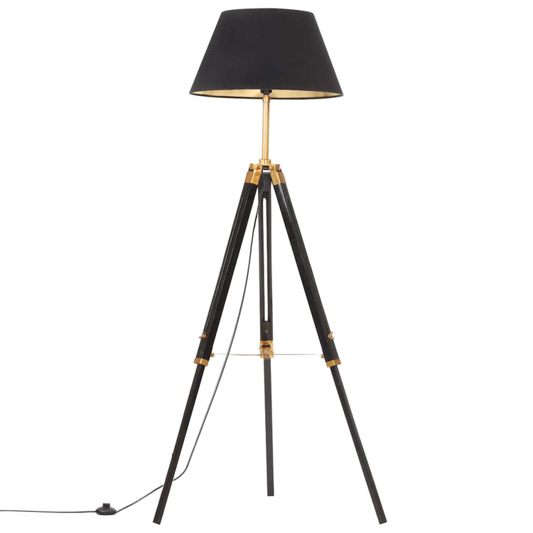 Vidaxl Stehlampe Driepoot 141 cm Festes Teaks schwarz und goldfarben