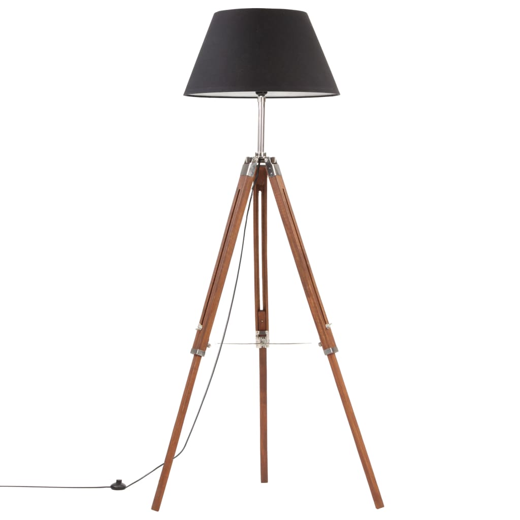 VIDAXL SHOHR LAMPE DRIEPOOT 141 cm Massiv Teakhonig braun und schwarz
