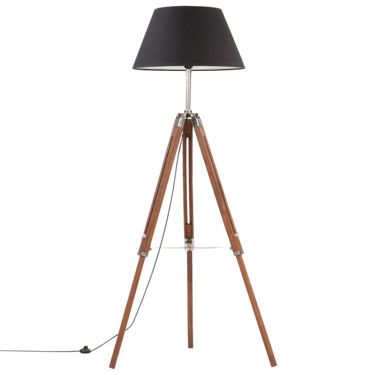 VIDAXL SHOHR LAMPE DRIEPOOT 141 cm Massiv Teakhonig braun und schwarz
