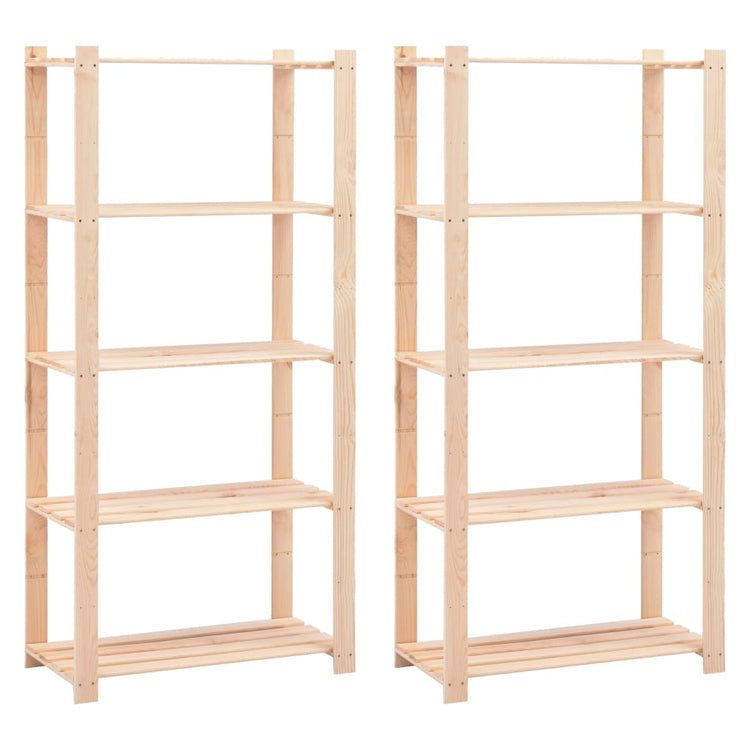 VIDAXL-Speicher 5-Schicht 2 ST 80x38x170 cm Kiefernholz 250 kg