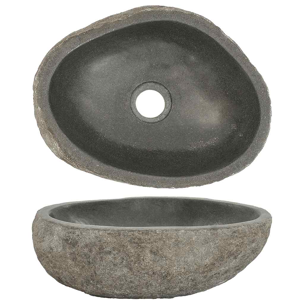 Vidaxx Waschbecken oval (29-38)x(24-31) cm Flussstein
