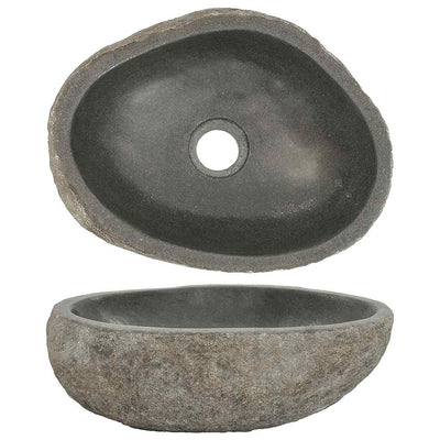 Vidaxx Waschbecken oval (29-38)x(24-31) cm Flussstein