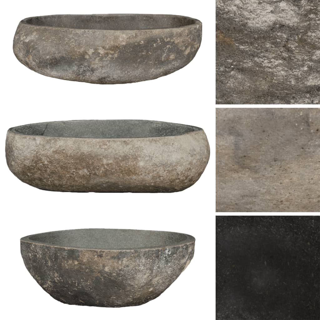 VIDAXL WASHBAIN OVAL (45-53) x (34-41) CM-Flussstein