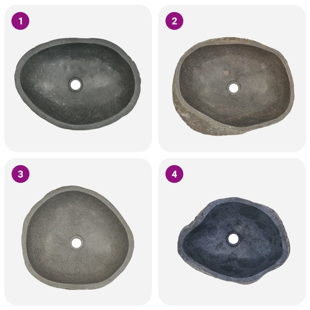 VIDAXL WASHBAIN OVAL (45-53) x (34-41) CM-Flussstein