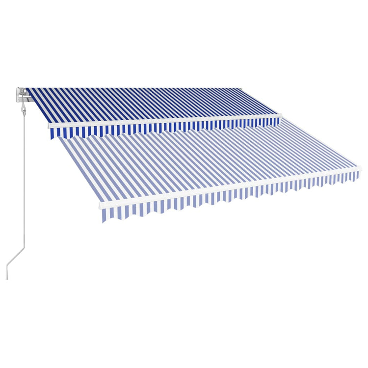 Vidaxl Luifel erstreckt sich automatisch 450 x 300 cm blau und weiß