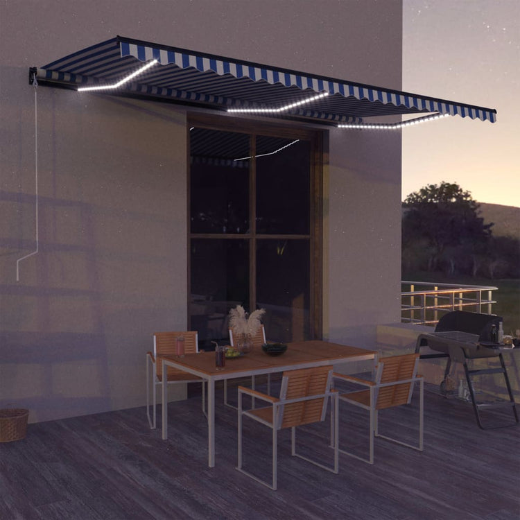 Vidaxl Laifel mit Windsensor und LED 600x300 cm blau und weiß