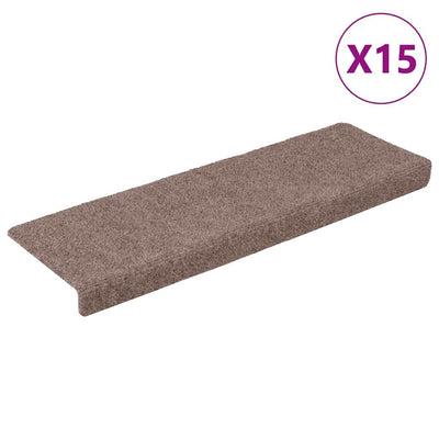Vidaxl -Treppenmatten 15 St 65x21x4 cm Nadel braun