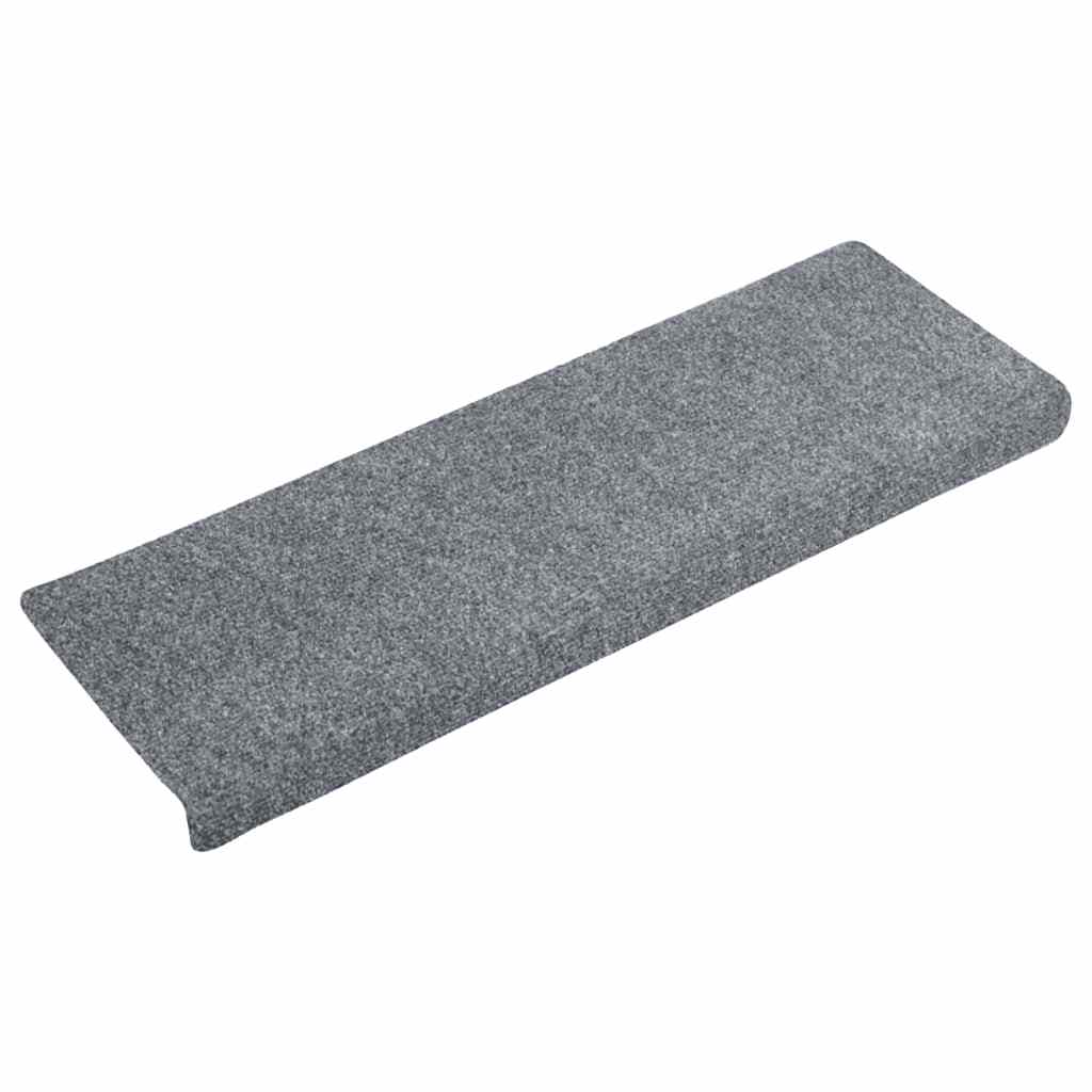 Vidaxl Treppenmatten 15 St 65x21x4 cm Nadel hellgrau