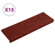 Vidaxl -Treppenmatten 15 St 65x21x4 cm Nadel rot gefühlt