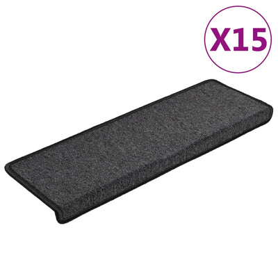 Vidaxl -Treppenmatten 15 ST 65x21x4 cm Anthrazit