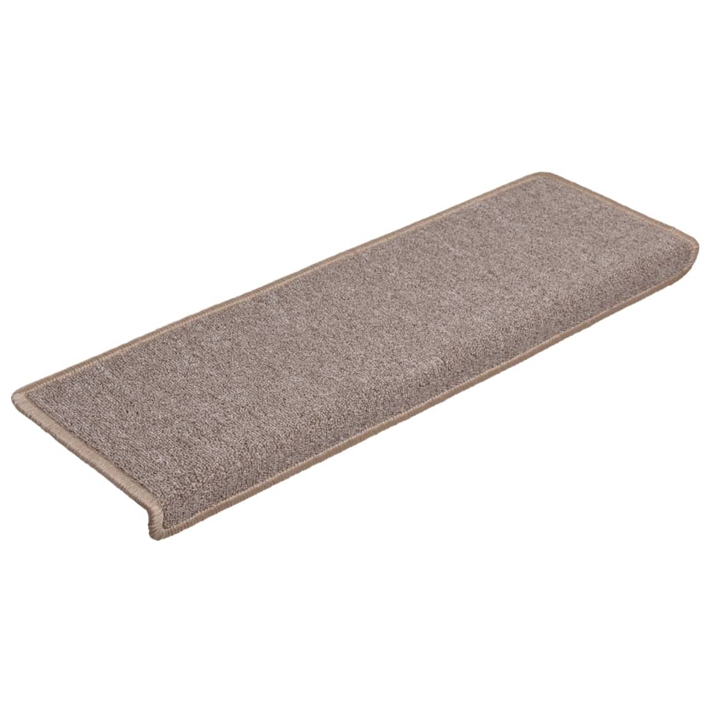 Vidaxl -Treppenmatten 15 ST 65x21x4 cm hellbraun