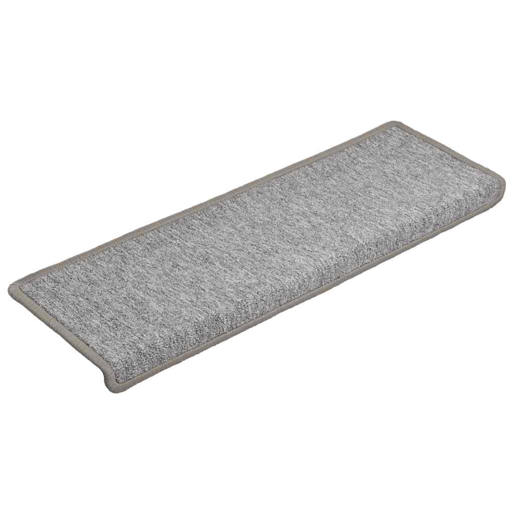Vidaxl -Treppenmatten 15 ST 65x21x4 cm hellgrau