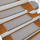 Vidaxl -Treppenmatten 15 ST 65x21x4 cm hellgrau