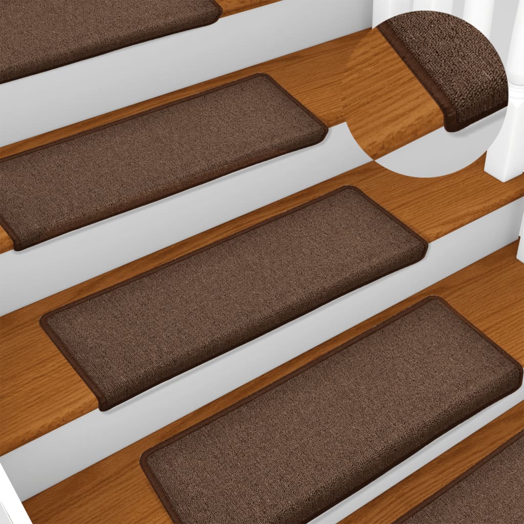 Vidaxl -Treppenmatten 15 ST 65x21x4 cm Braun