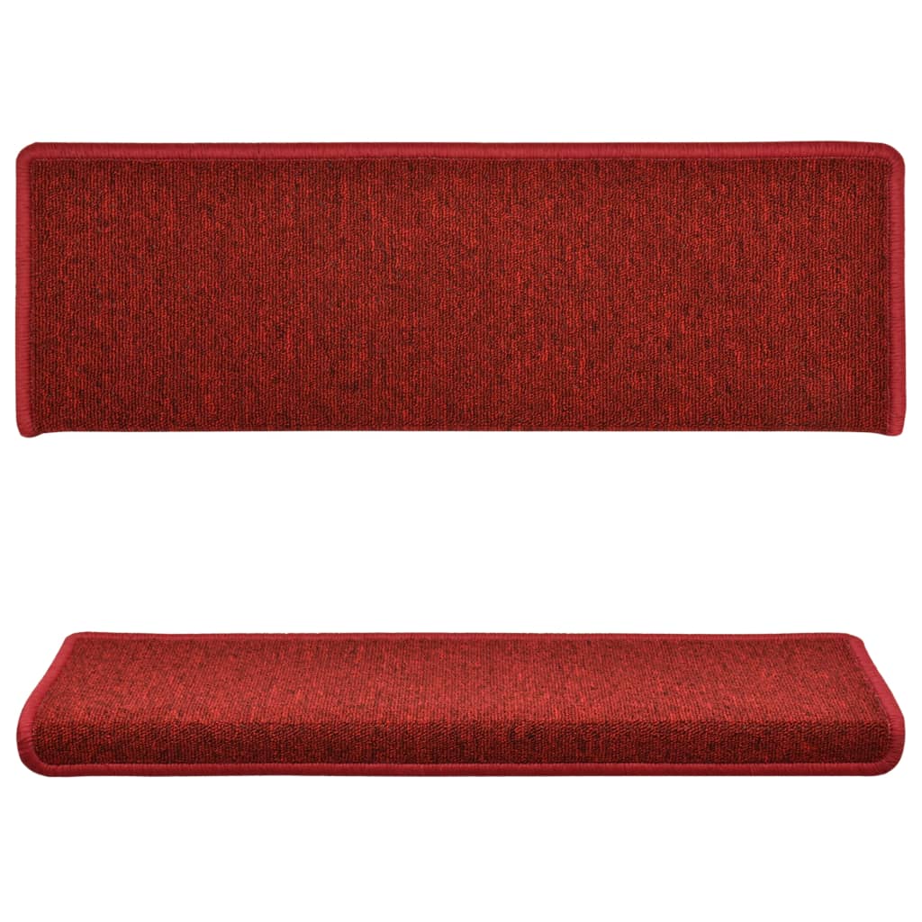 Vidaxl -Treppenmatten 15 ST 65x21x4 cm Rot
