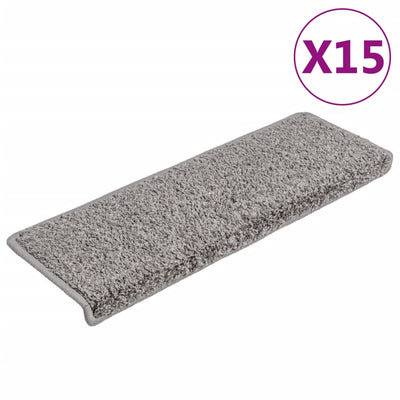 Vidaxl -Treppenmatten 15 ST 65x21x4 cm Grau