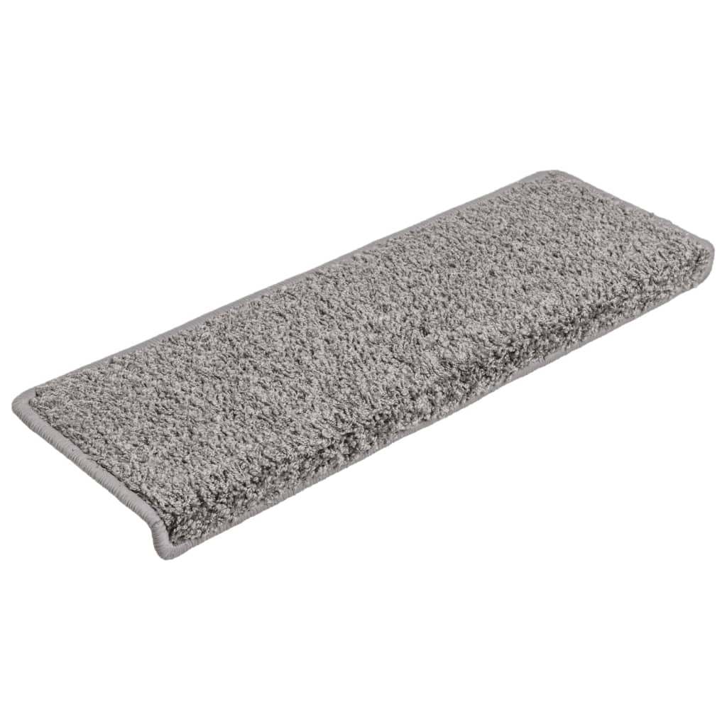 Vidaxl -Treppenmatten 15 ST 65x21x4 cm Grau