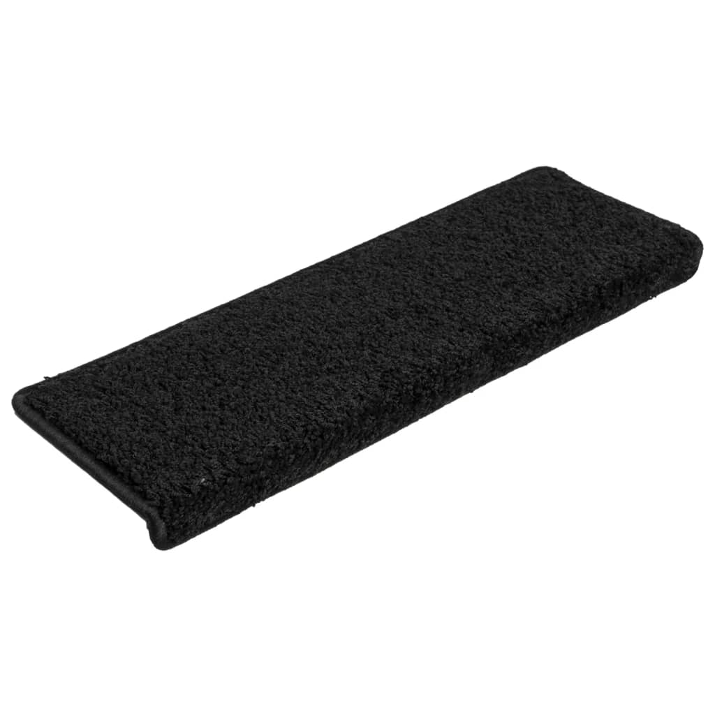 Vidaxl -Treppenmatten 15 ST 65x21x4 cm Schwarz
