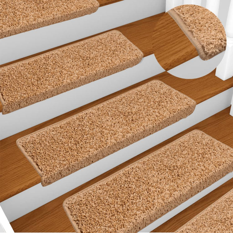 Vidaxl -Treppenmatten 15 ST 65x21x4 cm Beige