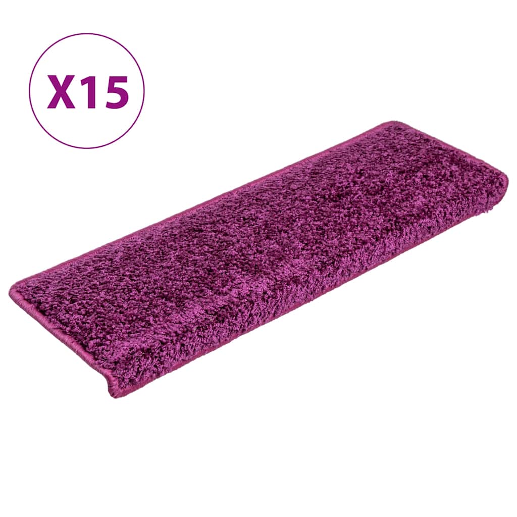 VidaXL Stufenmatten 15 Stk. 65x21x4 cm violett rechteckiger Rand