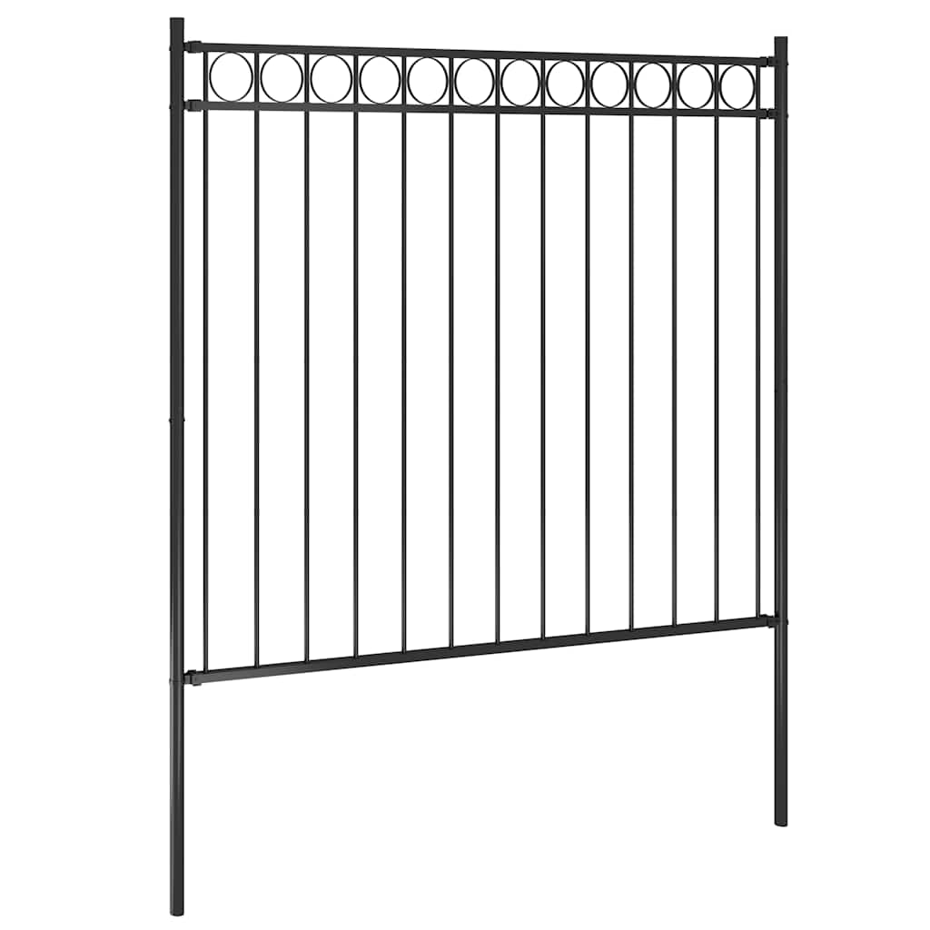 Vidaxl Gartenzaun 1,7x1,5 m Stahlschwarz