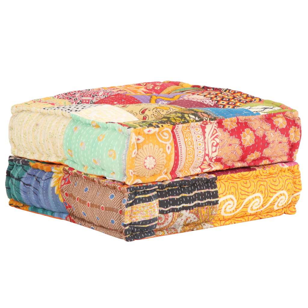 Vidaxl Pouf 60x70x36 cm Stoff Patchwork