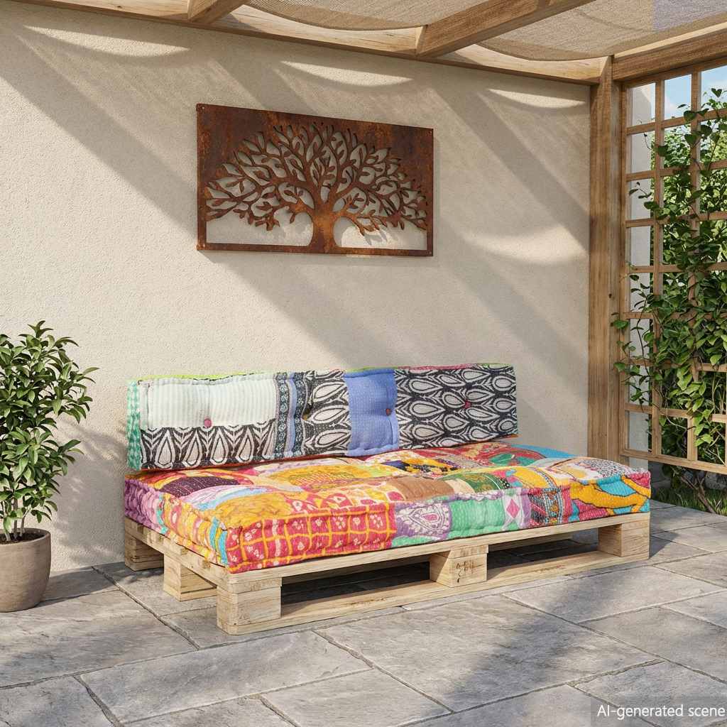 VidaXL Sofakissen Palettenstoff Patchwork Mehrfarbig