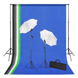 Vidaxl Photo Studio Set mit Hintergründen, Lampen und Regenschirmen - afbeelding 1