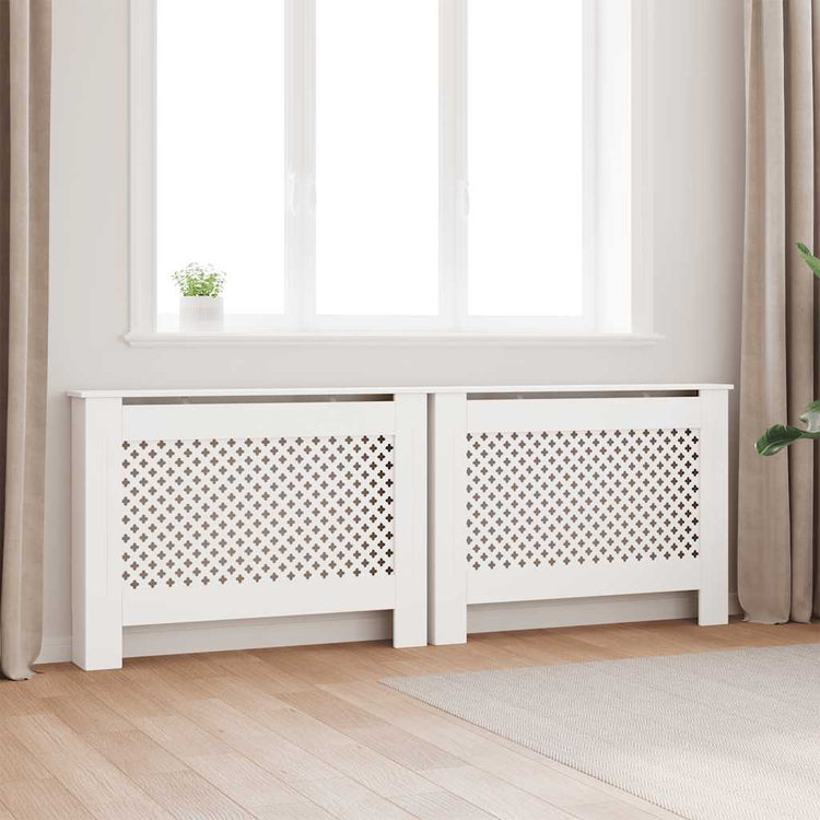 VIDAXL -Strahlenträger 2 ST 112X19X81.5 cm MDF Weiß