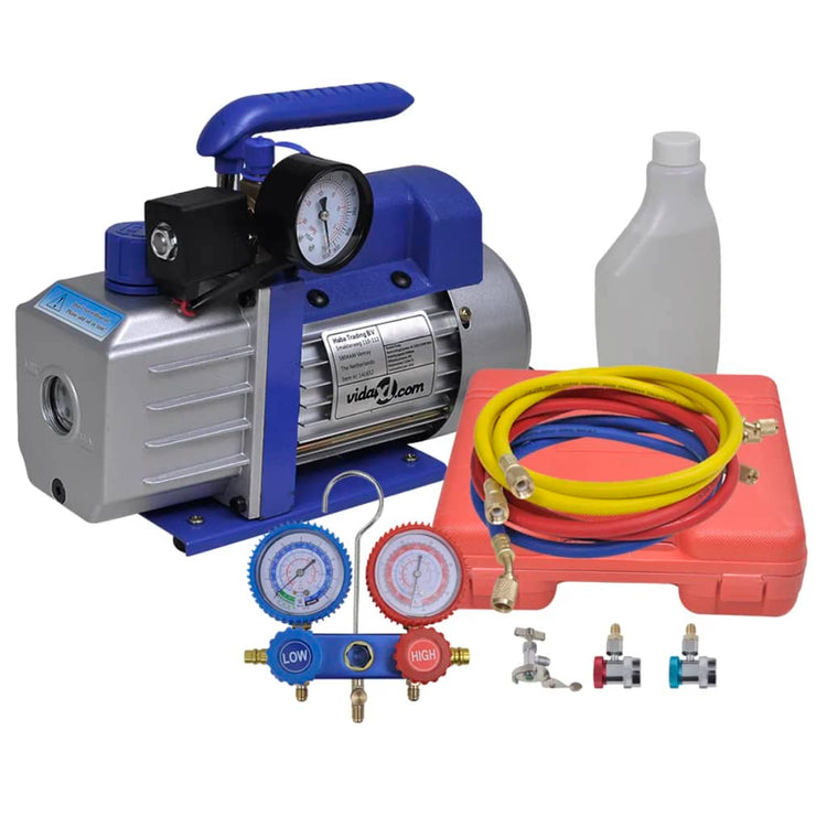 VIDAXL VACUUM PUMP 1-stufe mit 2-facher Manometern Set