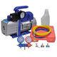 VIDAXL VACUUM PUMP 1-stufe mit 2-facher Manometern Set