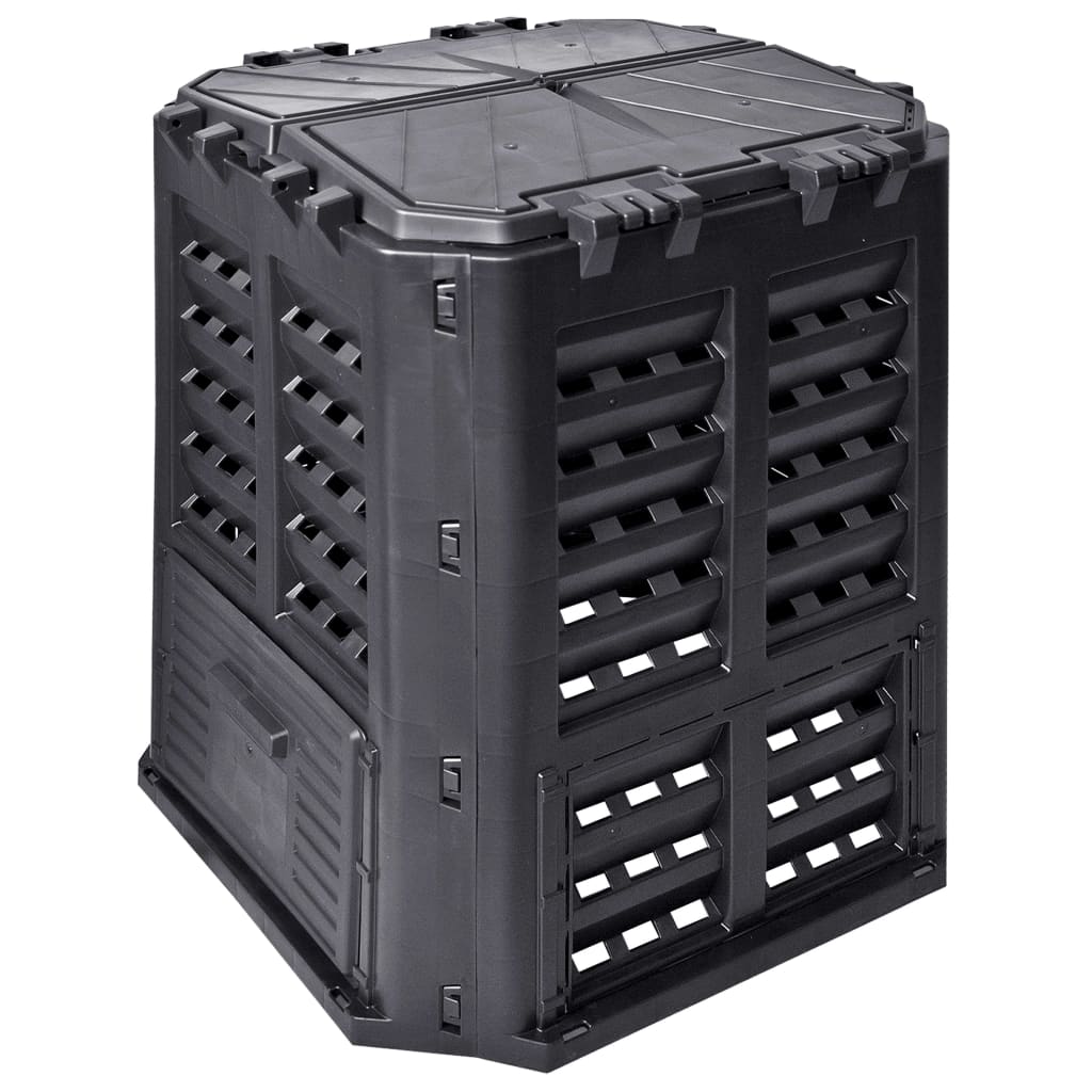 VIDAXL -Kompost -Bin 360 L 68.9x68.9x83.9 cm Schwarz