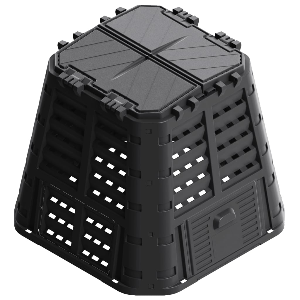 Vidaxl -Kompostbehälter 480 L 93.3x93.3x80 cm Schwarz