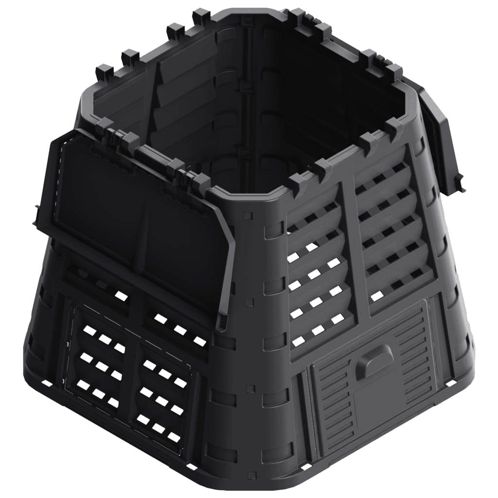 Vidaxl -Kompostbehälter 480 L 93.3x93.3x80 cm Schwarz