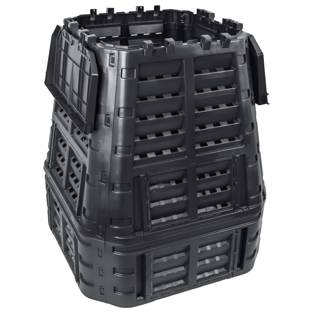 Vidaxl -Kompostbehälter 740 L 93.3x93.3x113 cm Schwarz