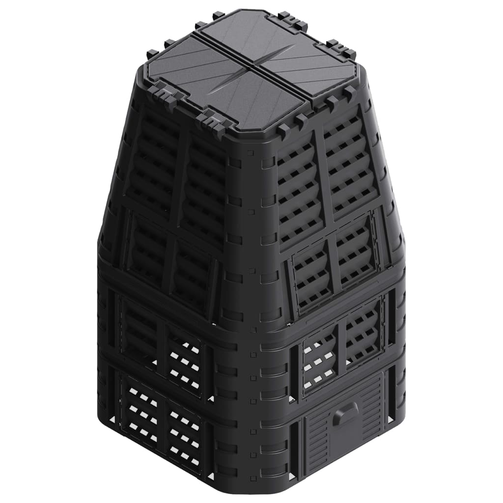 VIDAXL -Kompost -Bin 1000 L 93.3x93.3x146 cm Schwarz
