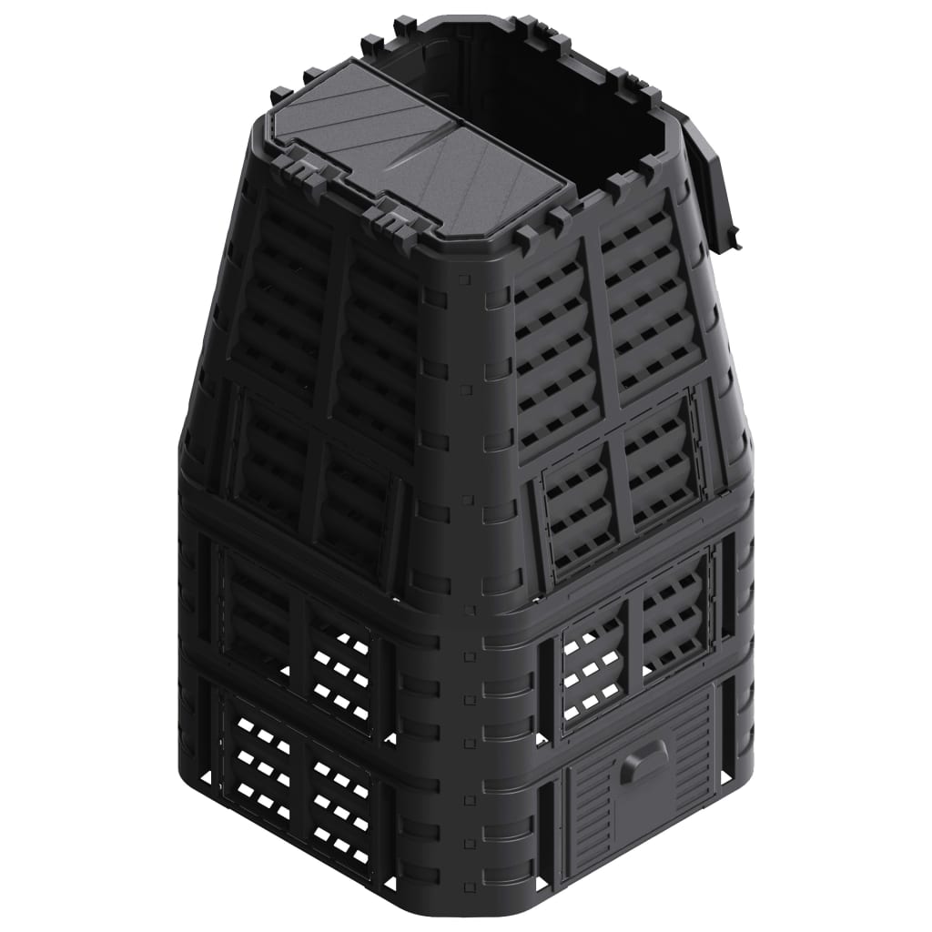VIDAXL -Kompost -Bin 1000 L 93.3x93.3x146 cm Schwarz